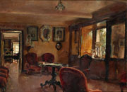 La puja por Interior de El Corgo, La Coruña (O/L, 46 x 63 cm) de Alejandro ferrant comienza en Ansorena desde los 3.600 euros