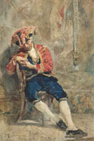 Alejandro Ferrant, Lacayo del Ayuntamiento (acuarela, 33 x 23 cm), sale a pujas por 500 euros en Ansorena