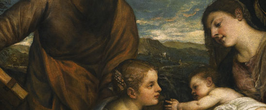 Detalle de El matrimonio místico de Santa Catalina, de Tiziano, vendido en Sotheby's.