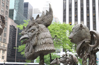 Una vista de las Cabezas del zodiaco chino (Zodiac heads) de Ai Weiwei
