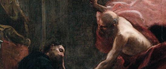 Detalle de El sueño de San Agustín, de Claudio Coello. Subastas Bilbao XXI