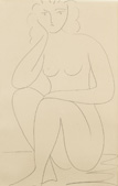 Femme nude assise, del 14 de junio de 1944 por Pablo Picasso. Bonhams