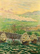 65.000 euros pide Fernando Durán por este Deshielo y humo en Dax, pintado en marzo de 1909 de Darío de Regoyos