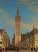 De Joaquín Domínguez Bécquer, la Giralda vista desde Placentines, de 1858, alcanzó los 14.500 euros en Ansorena