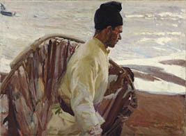 De Joaquín Sorolla, Pescador de quisquillas, Valencia, 1908. Comprada en Christie's Londres por 481.250 libras (595.306 euros), por un coleccionista asiático
