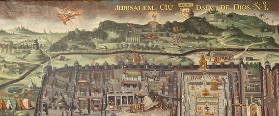 jersusalem ciudad de dios, escuela colonial, plano de la jerusalem celestial, plano de jerusalem ciudad de dios