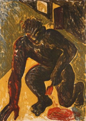 Miquel Barceló, Peintre agenouille, 1980