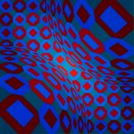 Victor Vasarely, Composition on blue, green and red