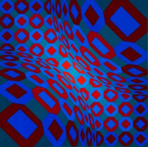Victor Vasarely, Composition on blue, green and red
