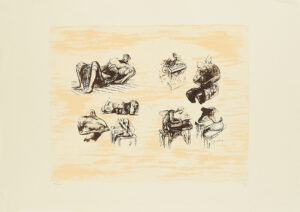 Henry Moore. Eight sculptural ideas, girl writing, 1973