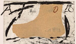 Antoni Tàpies, Pied et lettres, 1976, detail