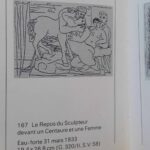 Pablo Picasso, Le repos du Sculpteur devant un Centaure et une Femme, plate 58 from La Suite Vollard, 1933, catalogue