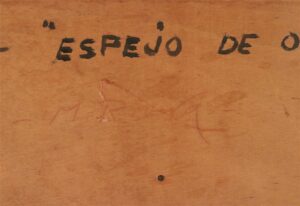 Manuel Rivera, Espejo de otoño, 1967, back signature
