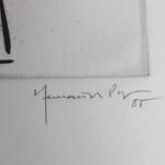 Joan Hernández Pijuán, Untitled (Vase and Flower), 1985, signature