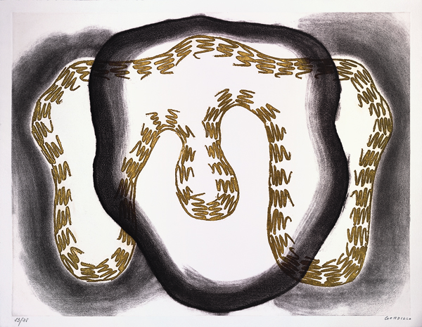 Luis Gordillo, Frontal, 1991 I De Luis Gordillo, Aguafuerte, aguatinta y toques de lápiz titulado Frontal I, de 1991, procedente de la colección El Museo del Prado visto por doce artistas contemporáneos