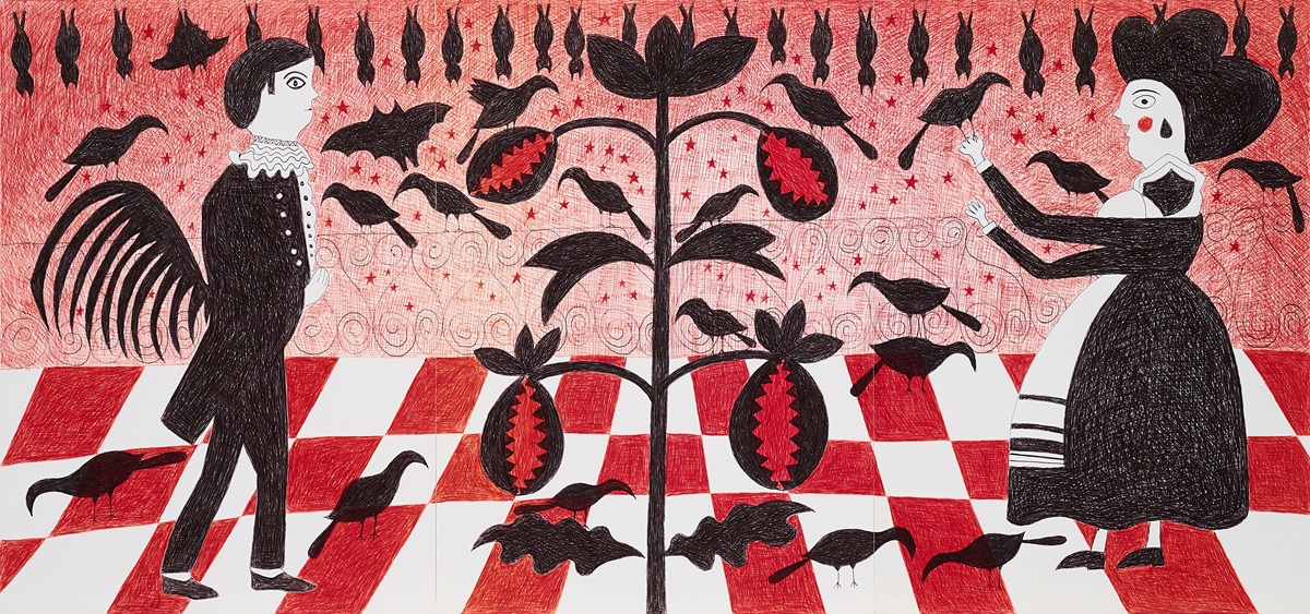 Antonio Ballester Moreno, Pareja con pájaros, 2008 Antonio Ballester Moreno, Pareja con pájaros, 2008