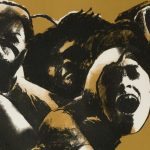 Rafael Canogar, Los fans, 1973, detalle